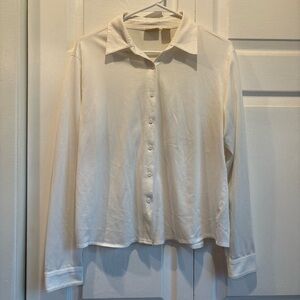 Vintage St John’s Bay White Long Sleeve Button Up Top - Size X-Large